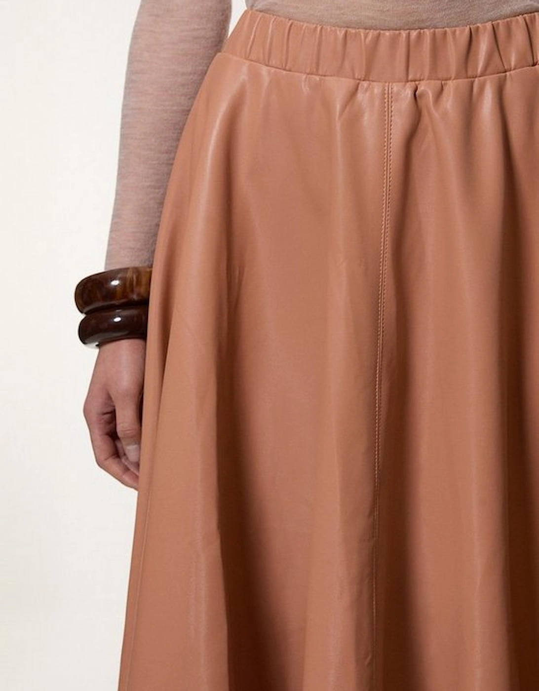 Faux Leather Full Maxi Skirt