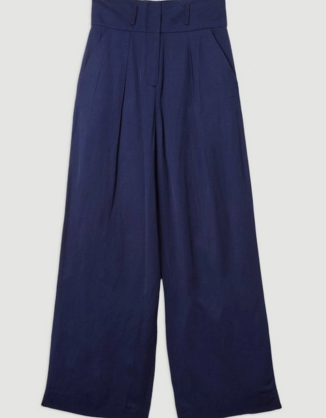 Tailored Viscose Linen Wide Leg Trouser