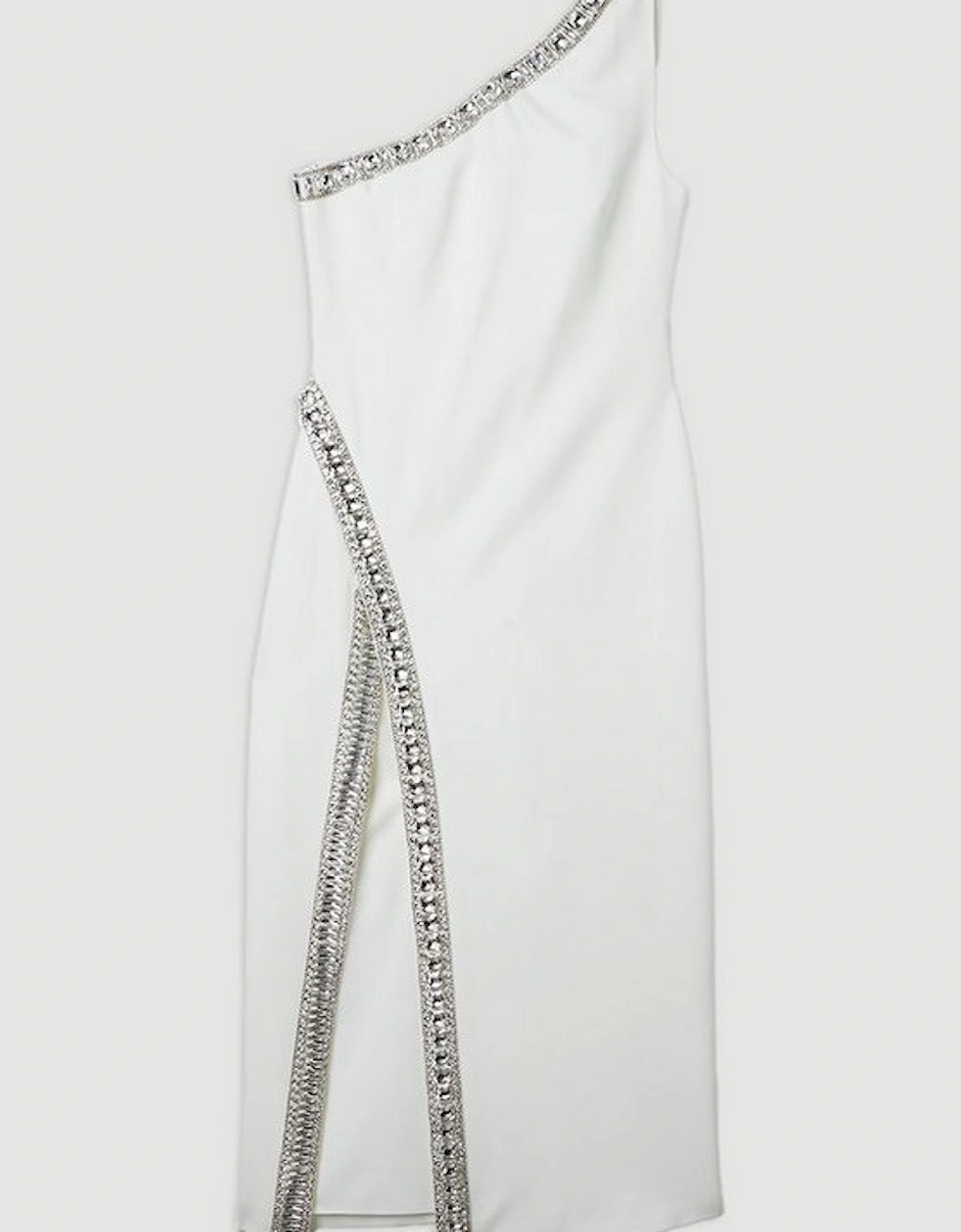 One Shoulder Embellished Woven Maxi Dress