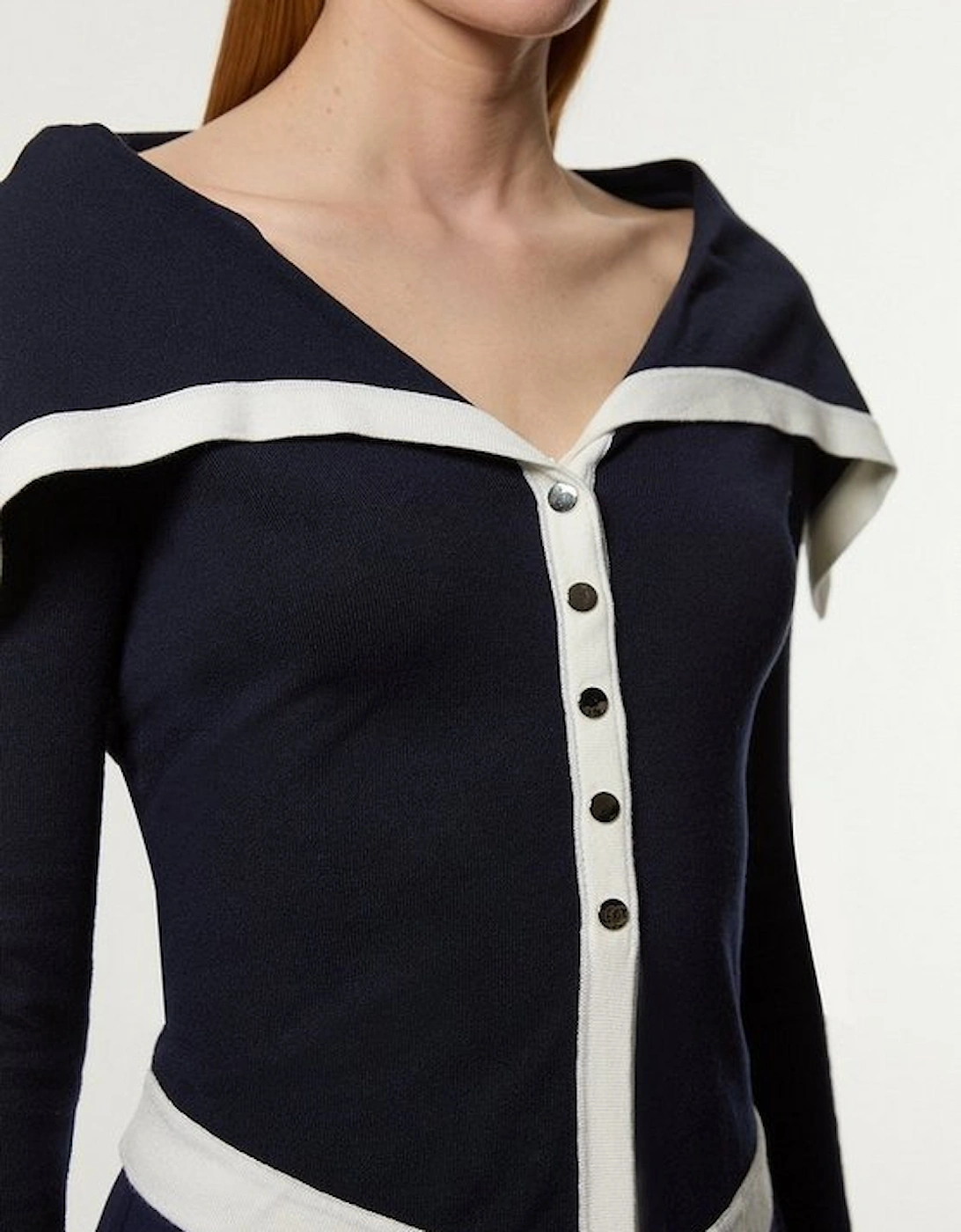 Archive Collection - Wide Collar Knitted Cardi Top