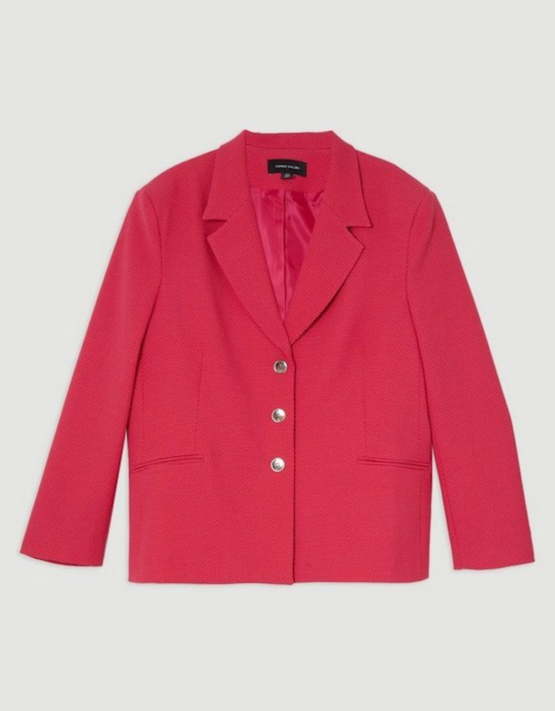 Plus Size Tailored Textured Single Breasted Jacket