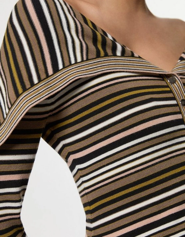 Archive Collection - Wide Collar Knitted Cardi Top