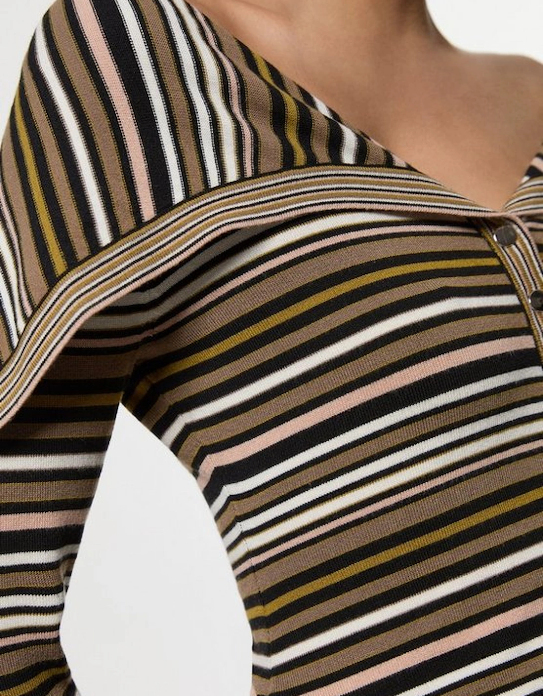 Archive Collection - Wide Collar Knitted Cardi Top