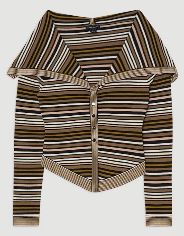 Archive Collection - Wide Collar Knitted Cardi Top