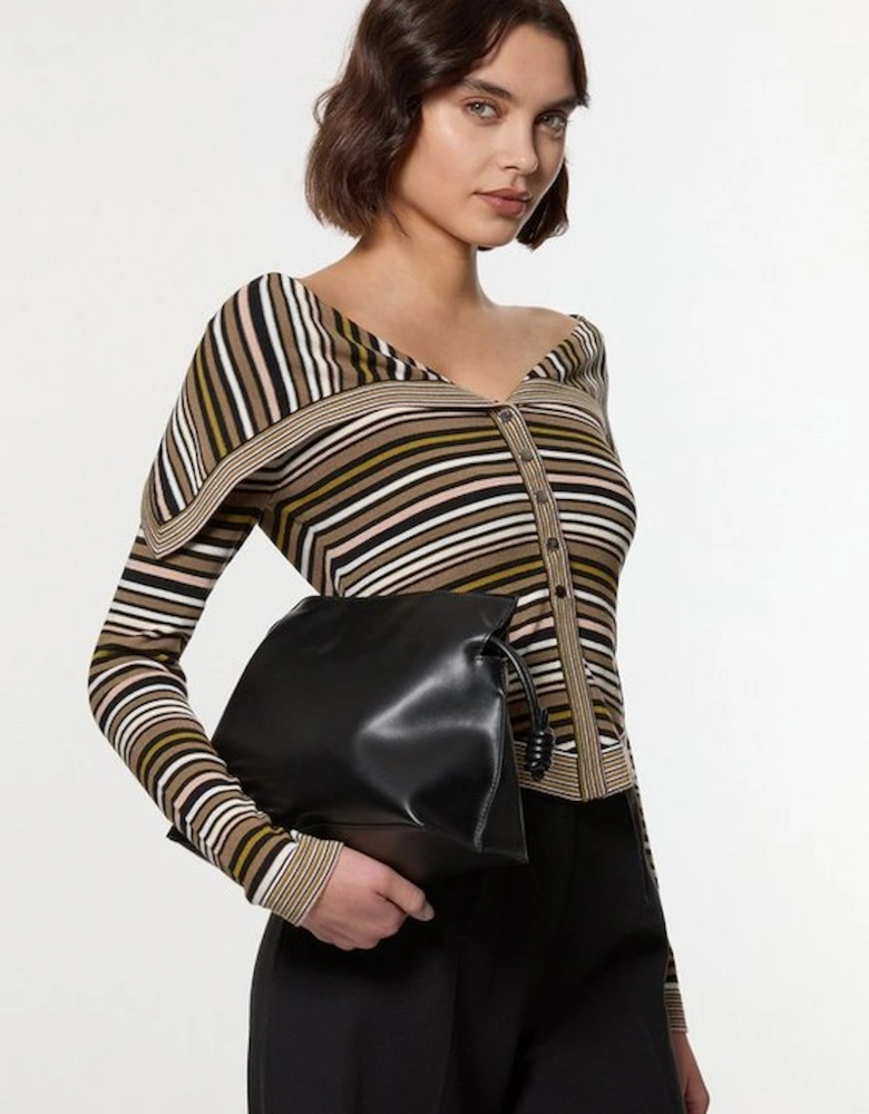 Archive Collection - Wide Collar Knitted Cardi Top