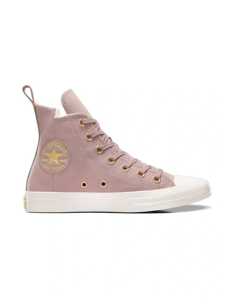 Womens Modern Tailored Polyester Canvas Hi Top Trainers - Grey