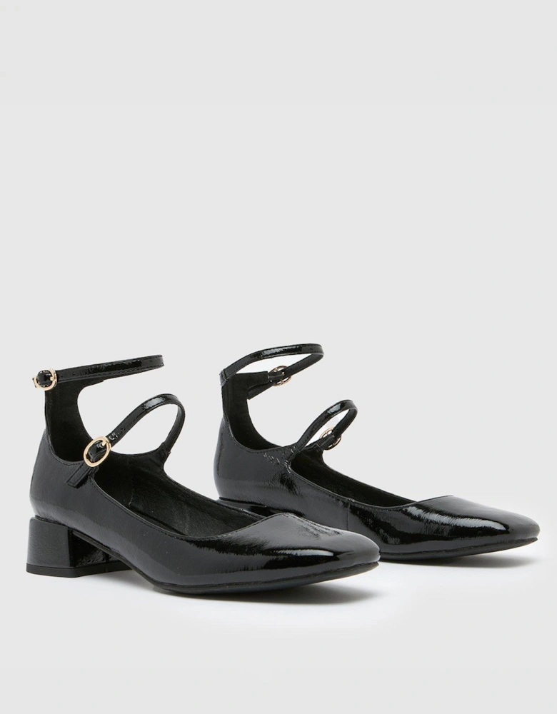 Sandie Block Heel Mary Janes - Black