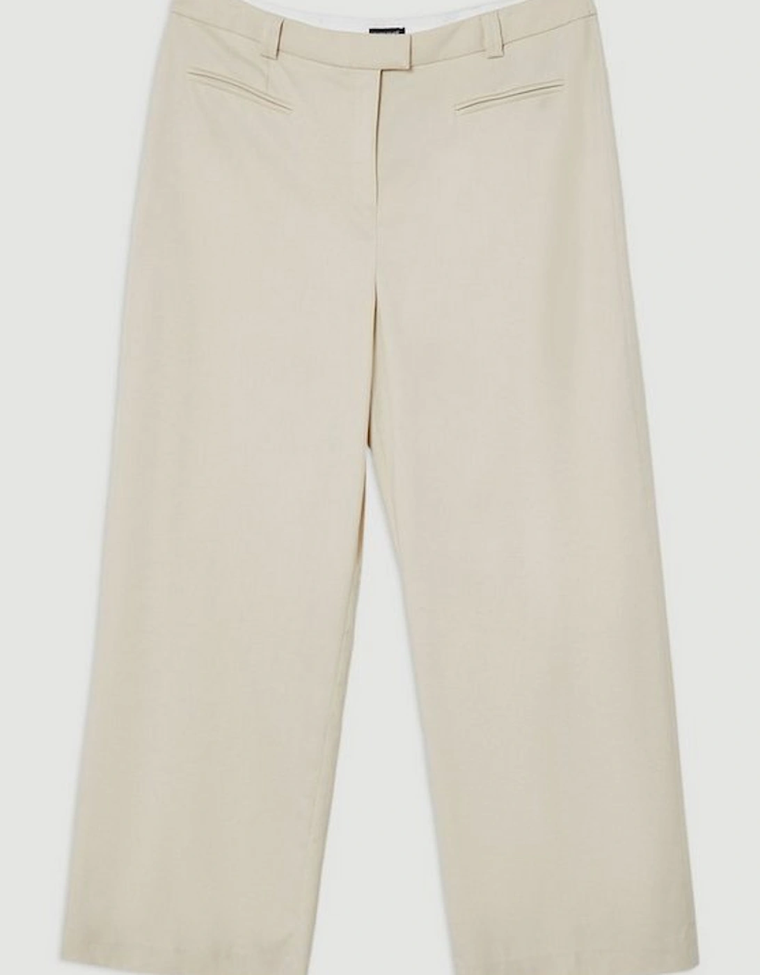 Plus Size Soft Structured Tailored Wide Leg Trousers