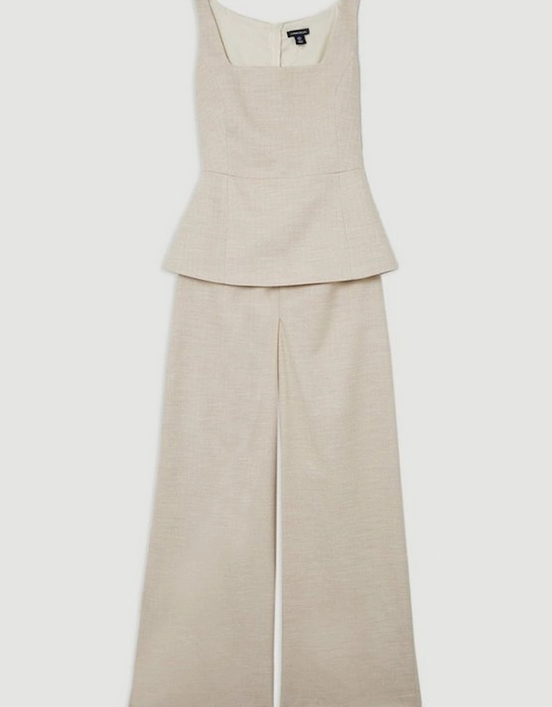 Herringbone Wide Leg Tailored Jumpsuit