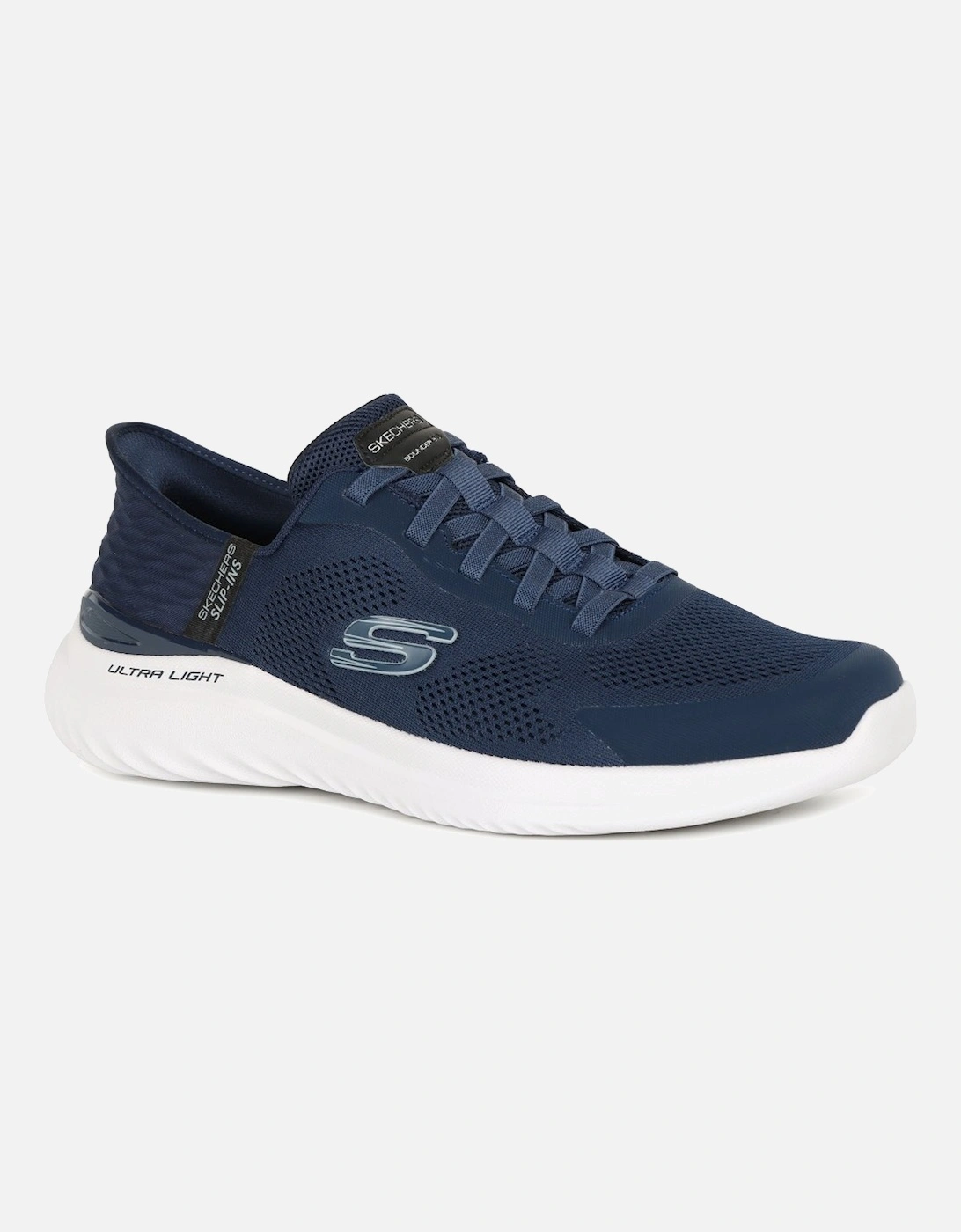 Skechers Men's Slip In Bounder Mens Wide Fit Trainers - Navy - Size: 11