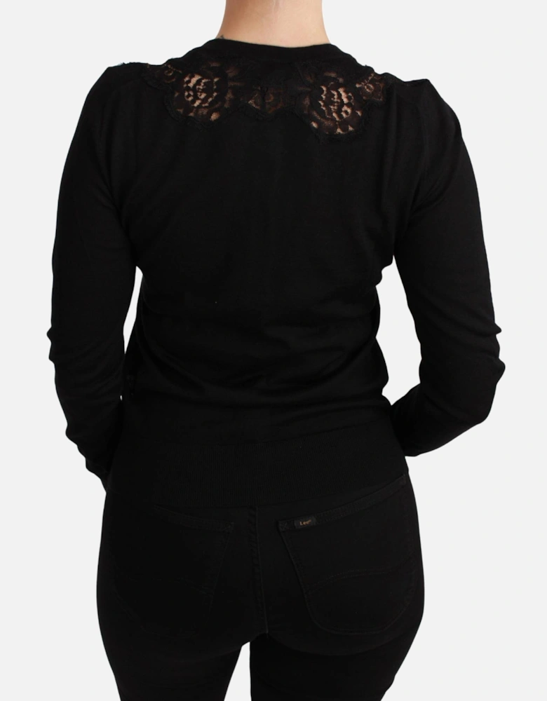 Lace Detail Cardigan TSH4590 Women - Black Sweaters