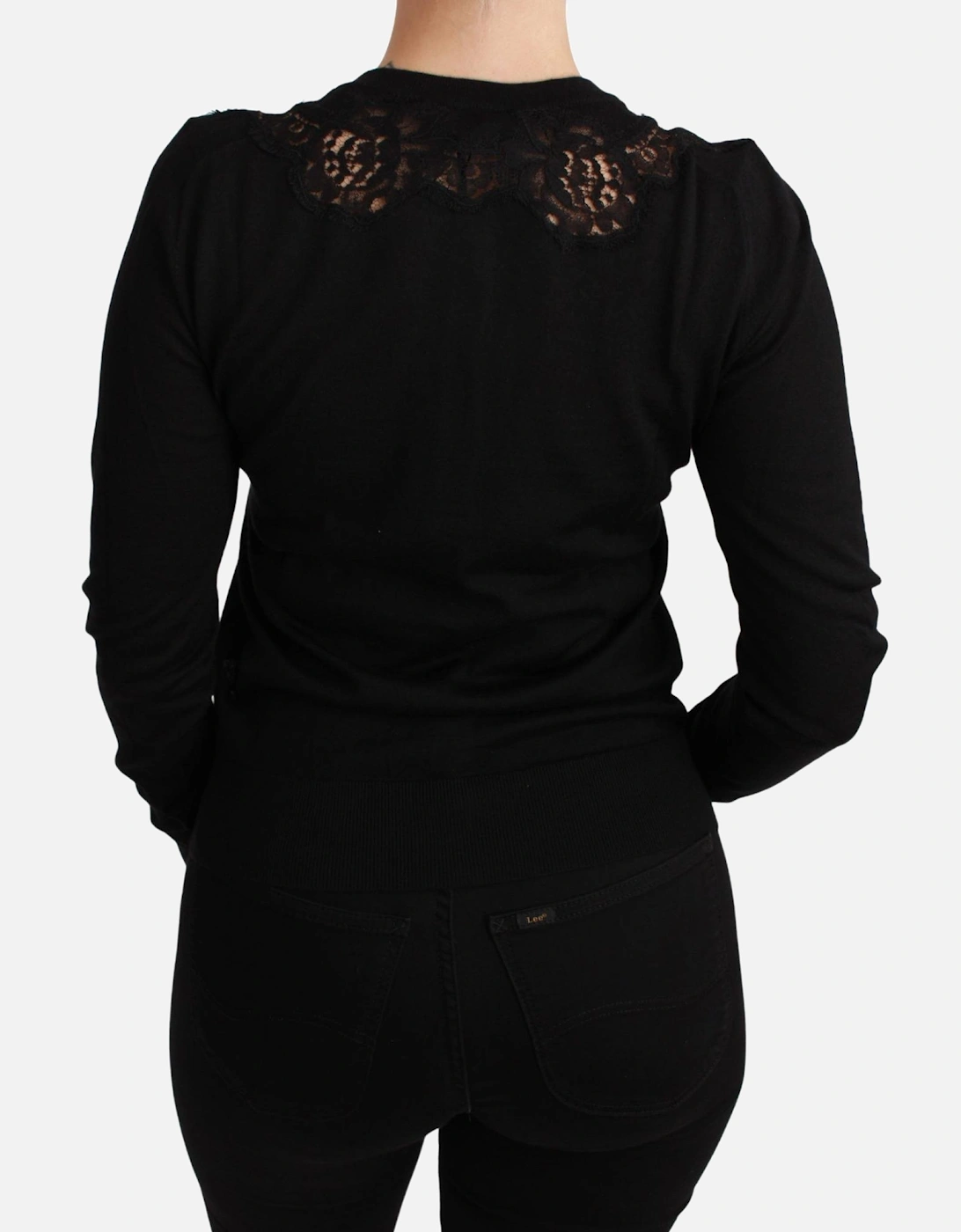 Lace Detail Cardigan TSH4590 Women - Black Sweaters