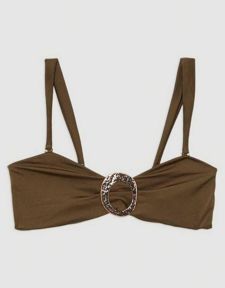 Slinky Trim Detail Detachable Strap Bikini Top