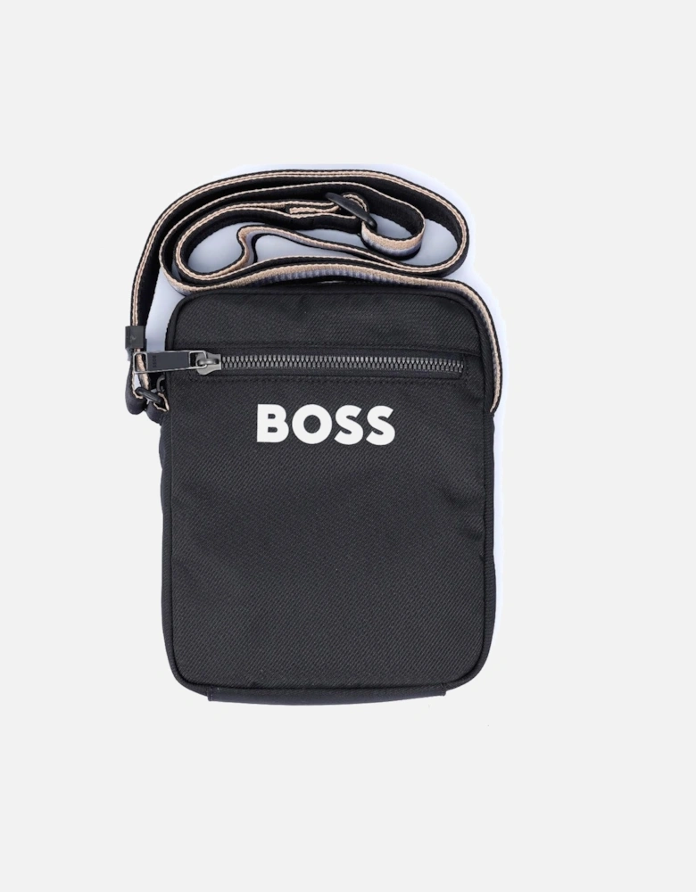 Boss Catch Zip Polyester Men's Black Cross Bag