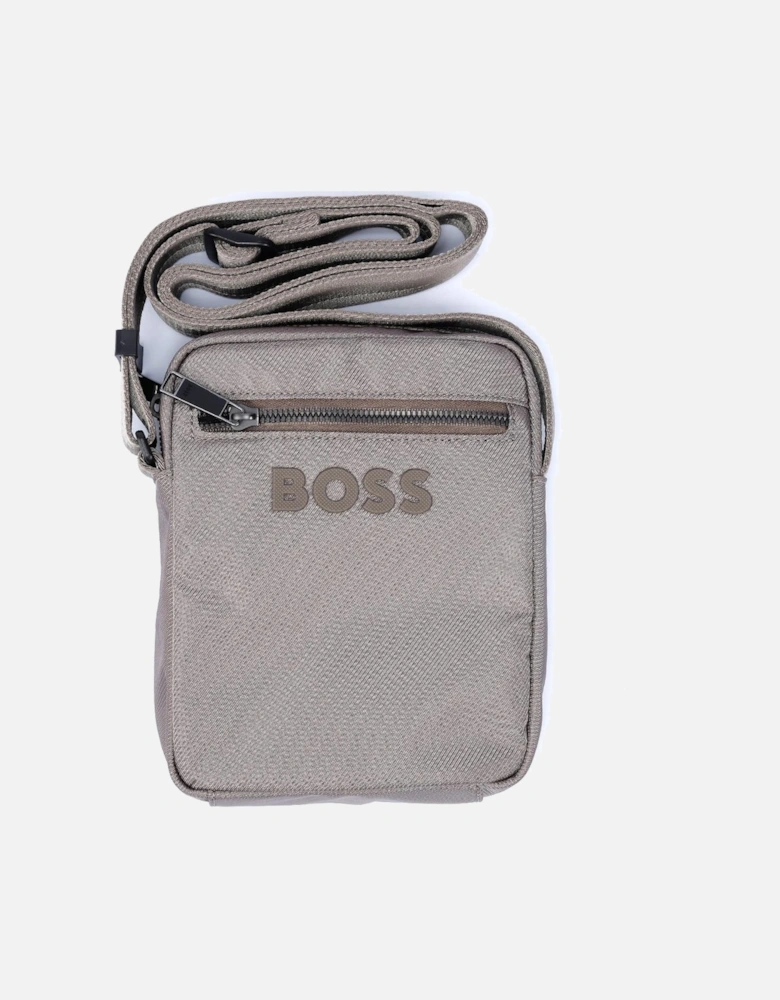 Boss Catch Zip Polyester Men's Taupe Cross Bag