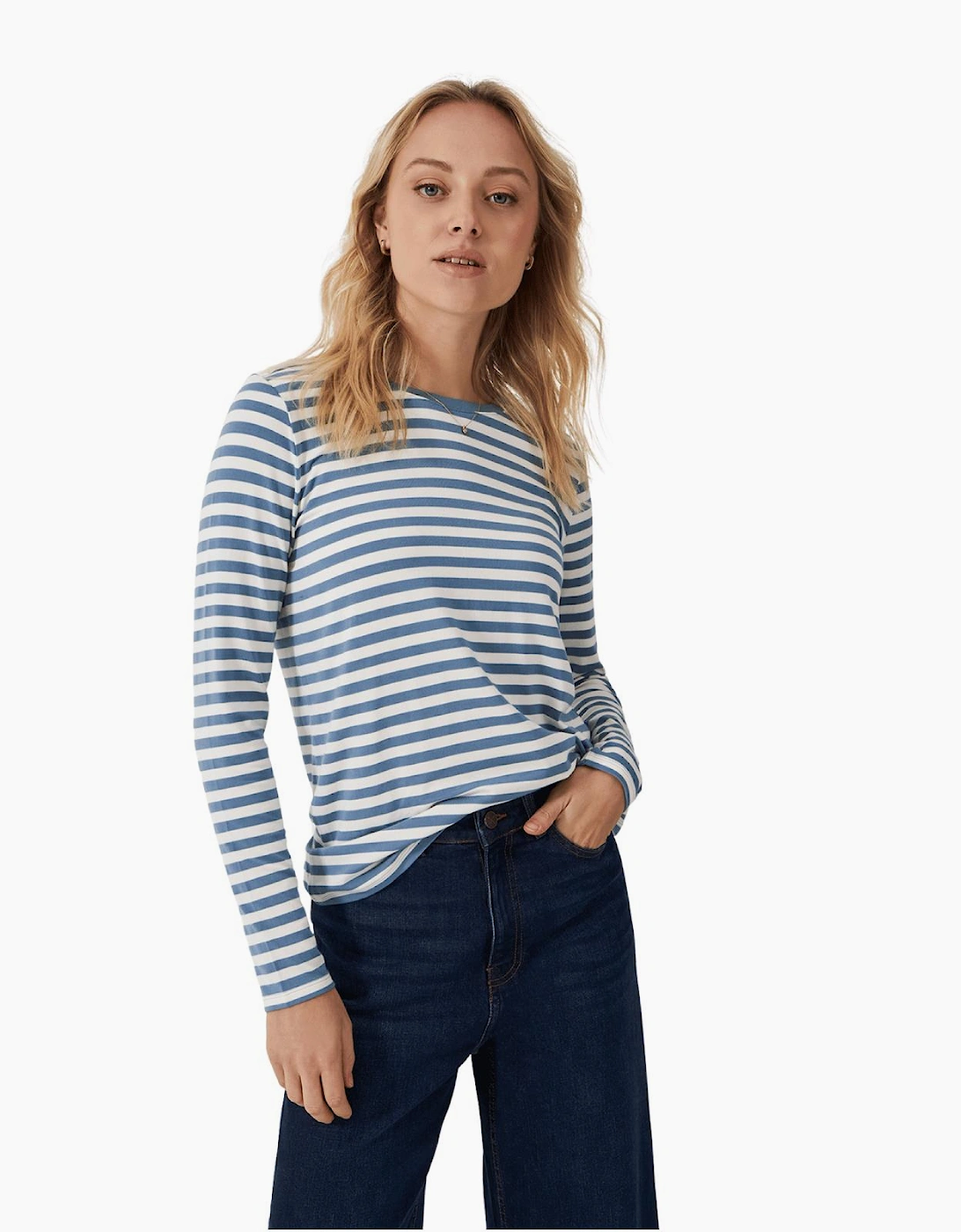 Women's Crew Clothing Womens Modal Blend Super Soft Crew Neck T-Shirt - Multi/Blue - Size: 12