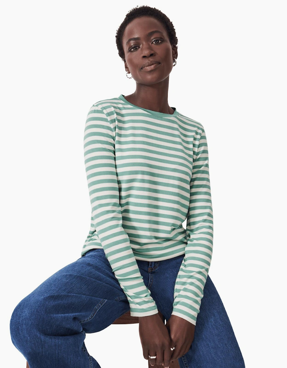 Women's Crew Clothing Womens Modal Blend Super Soft Crew Neck T-Shirt - Green - Size: 14