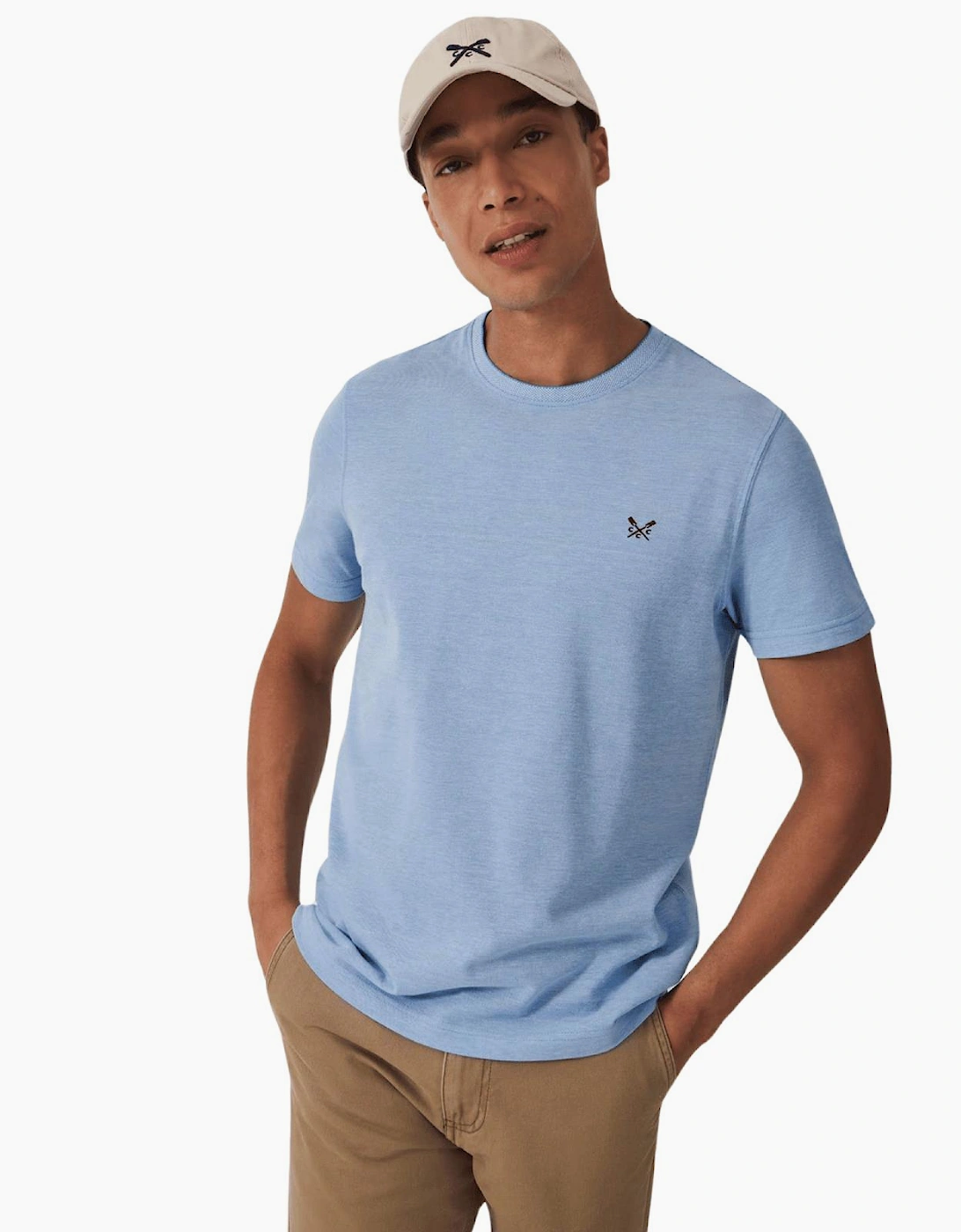Crew Clothing Men's Crew Clothing Mens Oxford T-Shirt - Blue