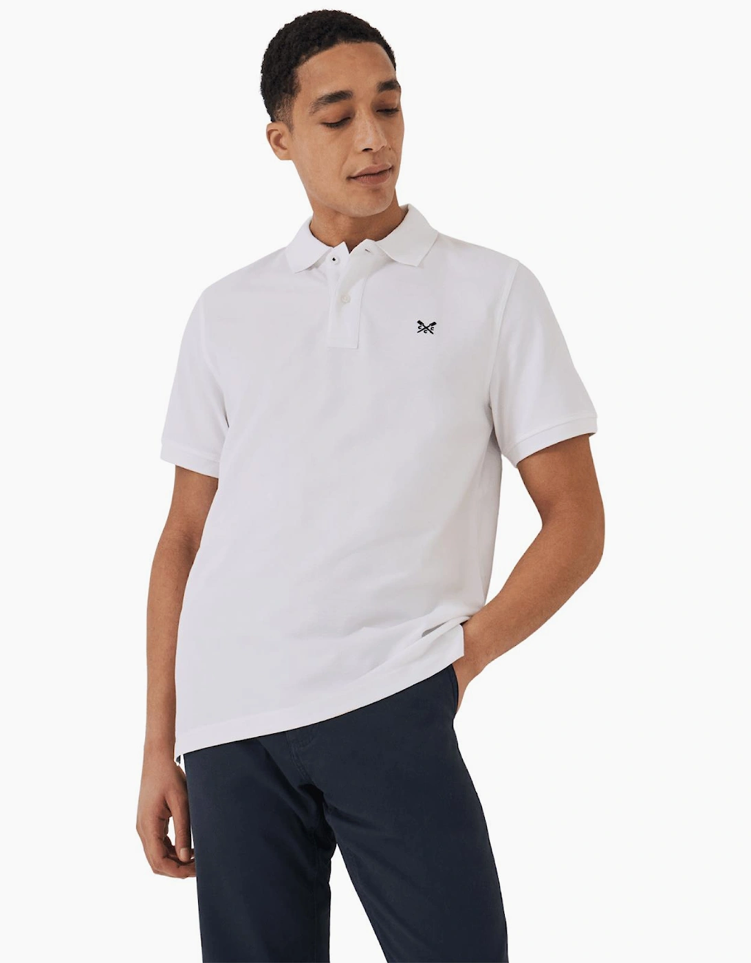 Mens Crew Clothing Mens Classic Pique Short Sleeve Polo Shirt - White - Size: 46/Regular