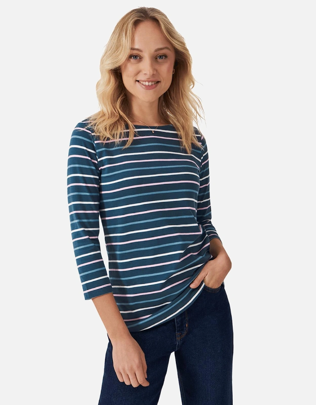 Womens Essential Breton T-Shirt, 2 of 1