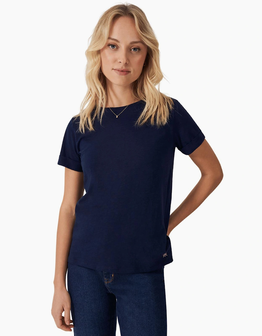 Crew Clothing Women's Crew Clothing Womens Perfect Crew Slub T-Shirt - Navy