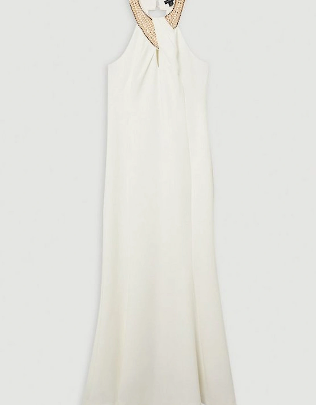 Enamel Chain Detail Halter Maxi Dress