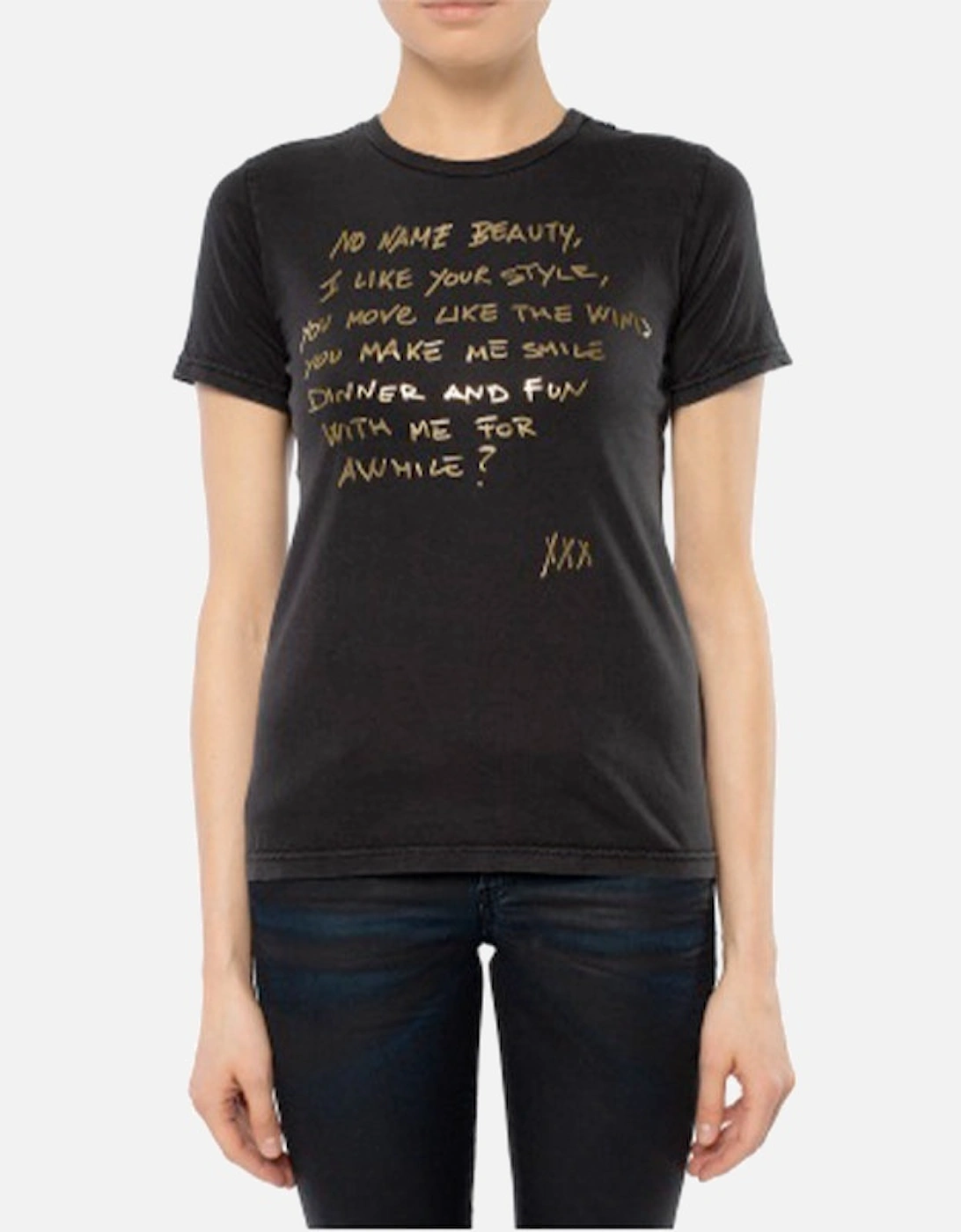 Women's DIESEL T SILY L Womens T Shirts Short Sleeve Regular Fit Casual Ladies Top NEW - Black - Size: 10/8