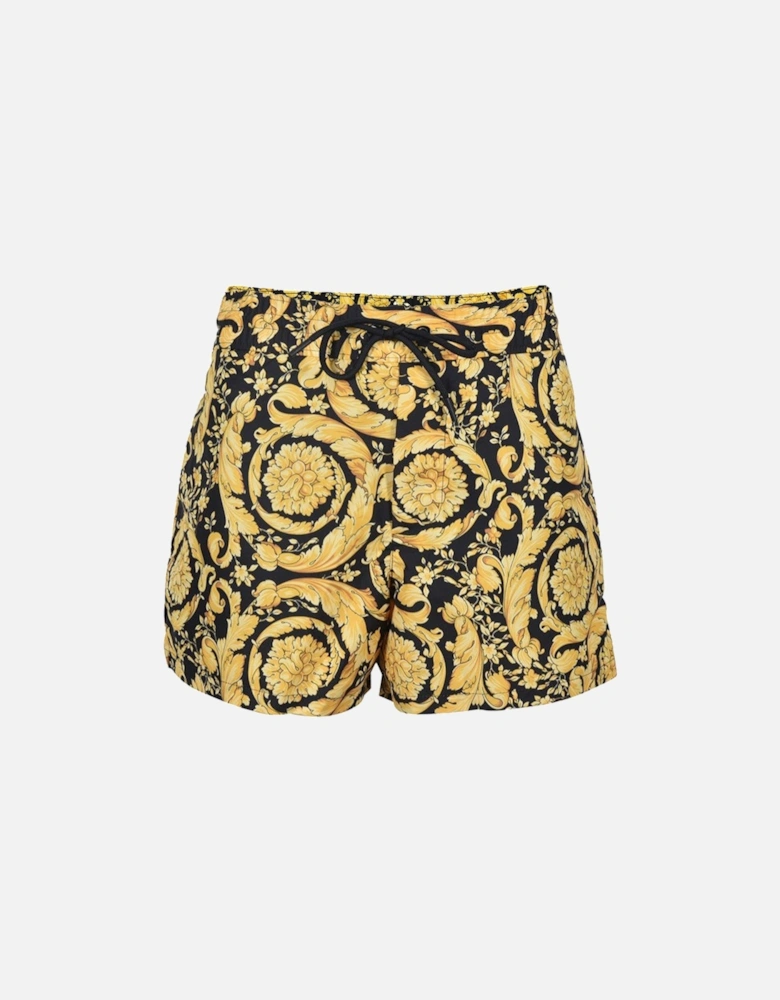 Barocco Swim Shorts, Black/Gold