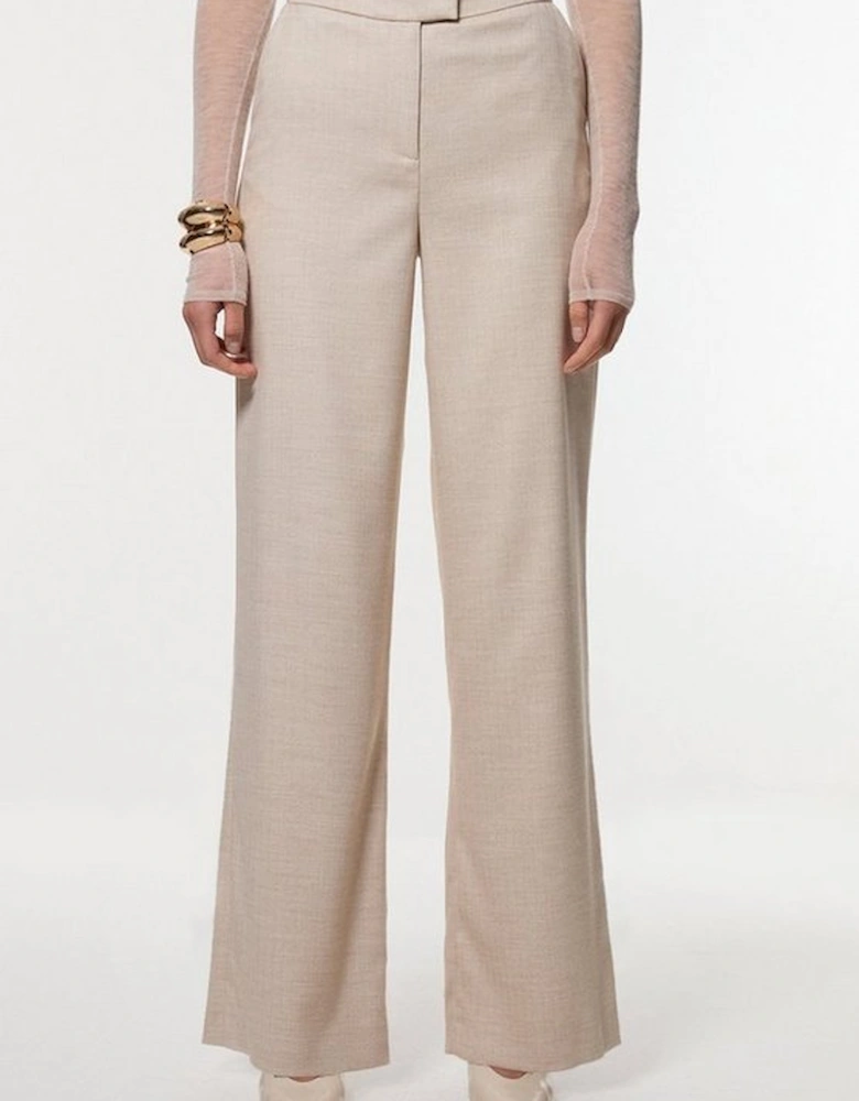 Herringbone Tailored Wide Leg Trousers