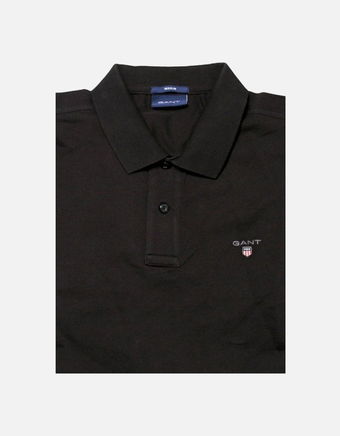 Solid Pique Polo Shirt, Black