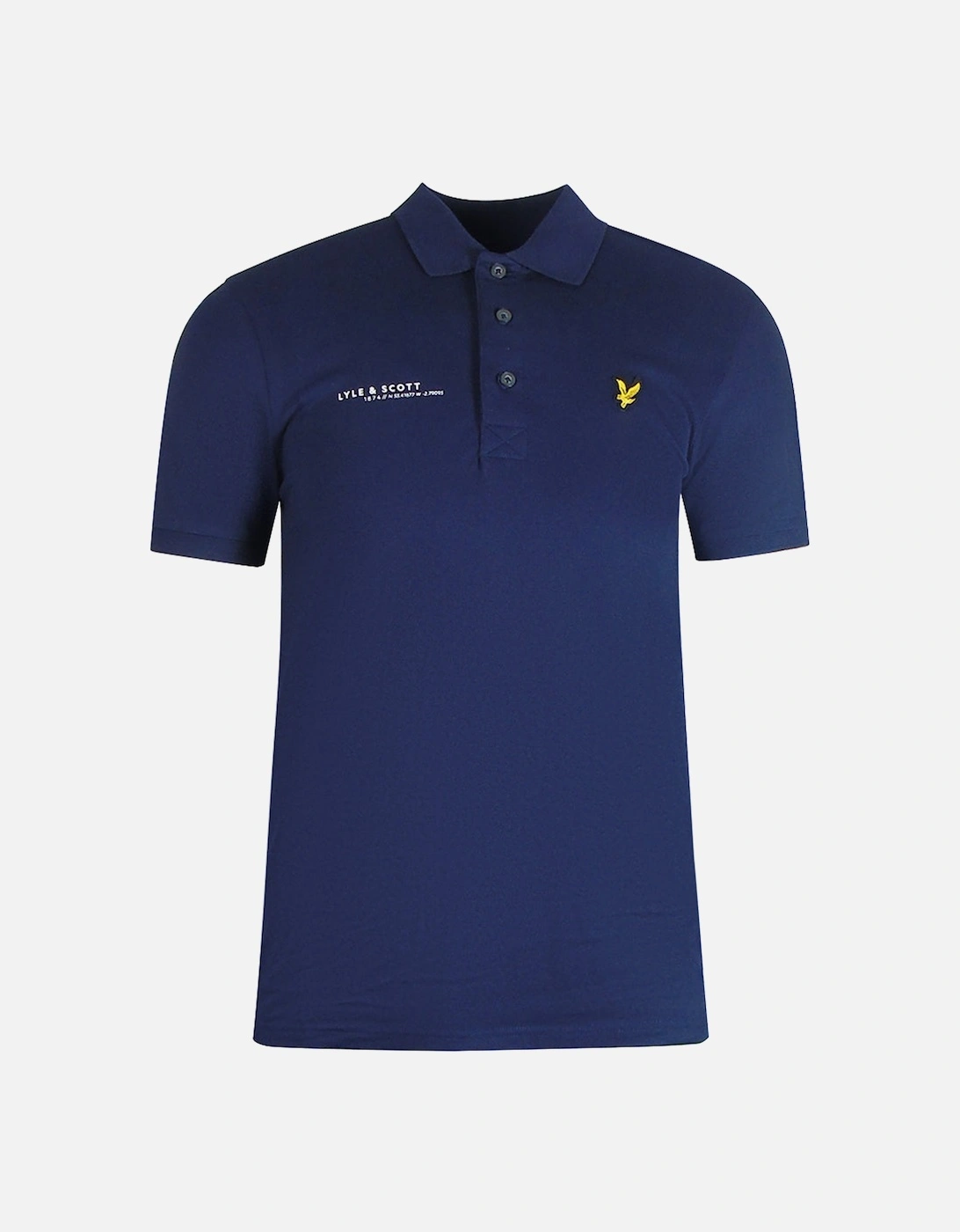 Lyle & Scott Navy Blue Co-ordinate Print Logo Short Sleeved Polo Shirt