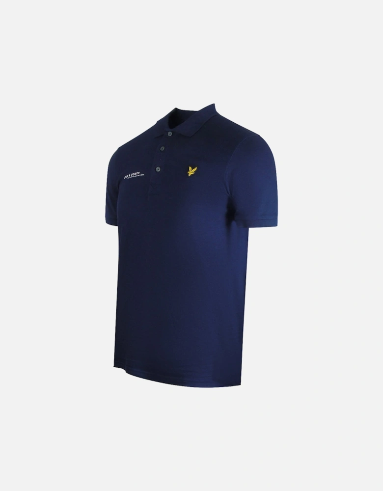 Lyle & Scott Navy Blue Co-ordinate Print Logo Short Sleeved Polo Shirt