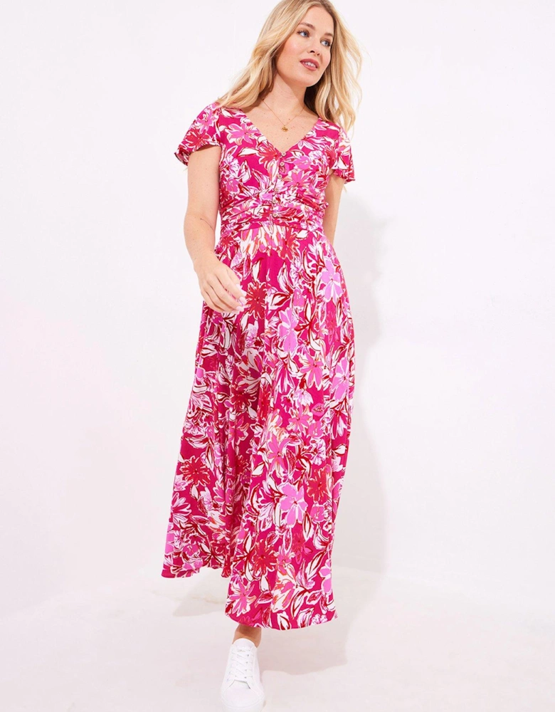 Celina Floral Maxi Dress - Pink