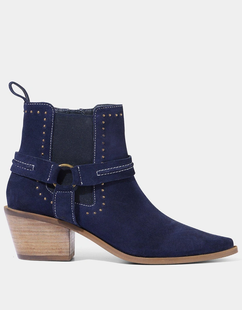 Down South Studded Suede Boots - Navy