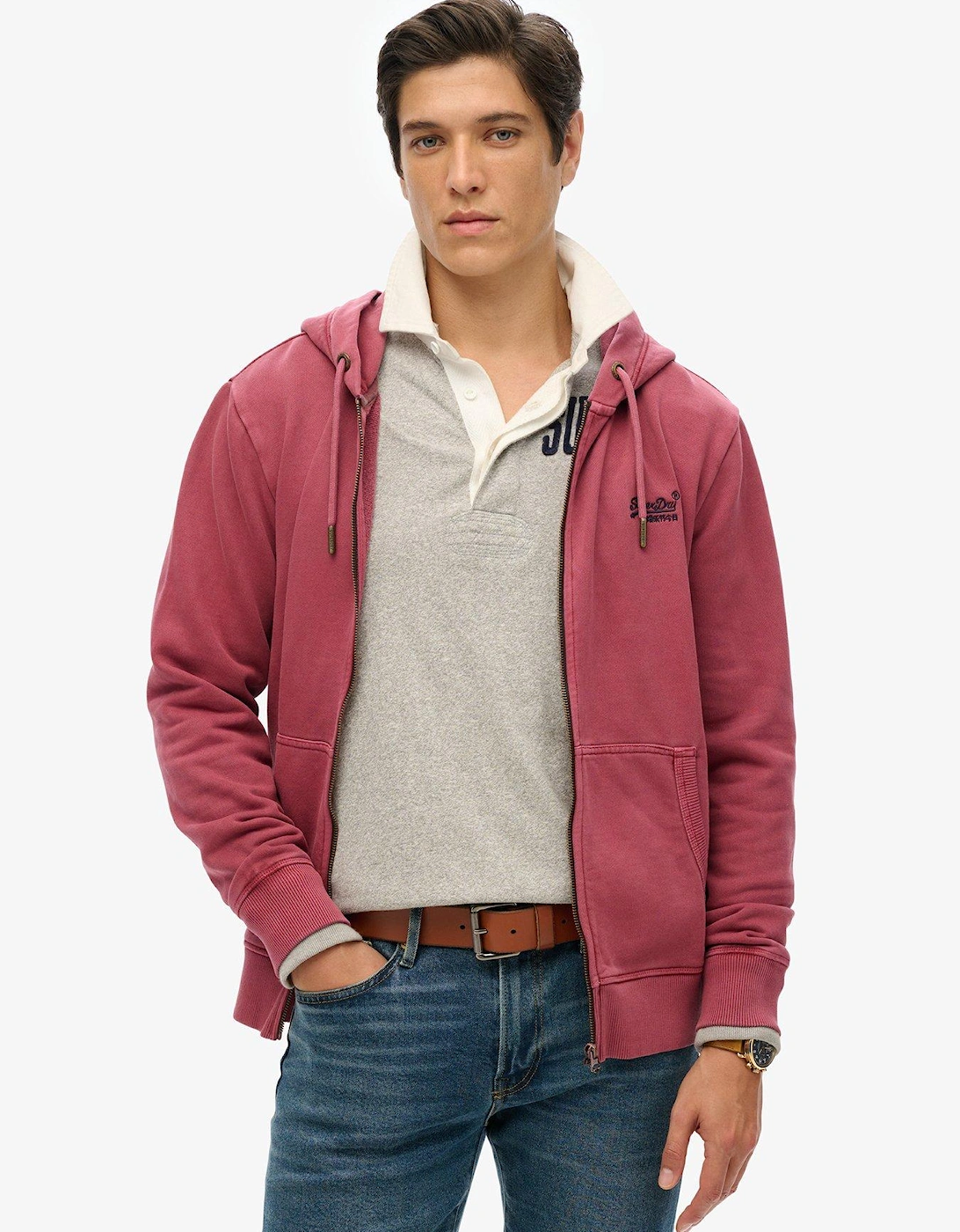 Essential Logo Washed Zip Hood Jacket, 2 of 1