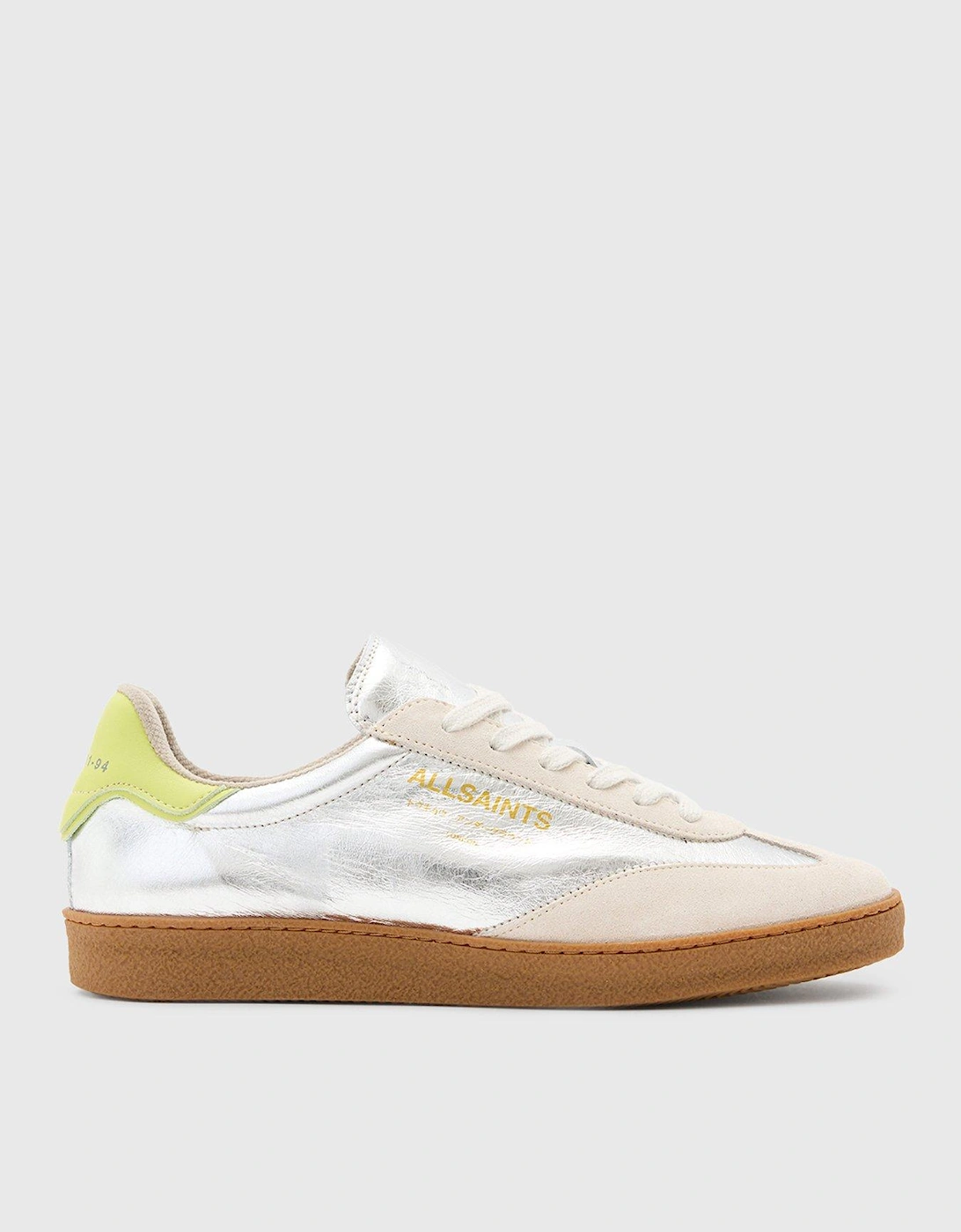 Thelma Metallic Low Top Trainers - Silver/White, 2 of 1