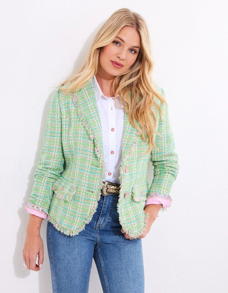 Step Into Spring Tweed Jacket - Green