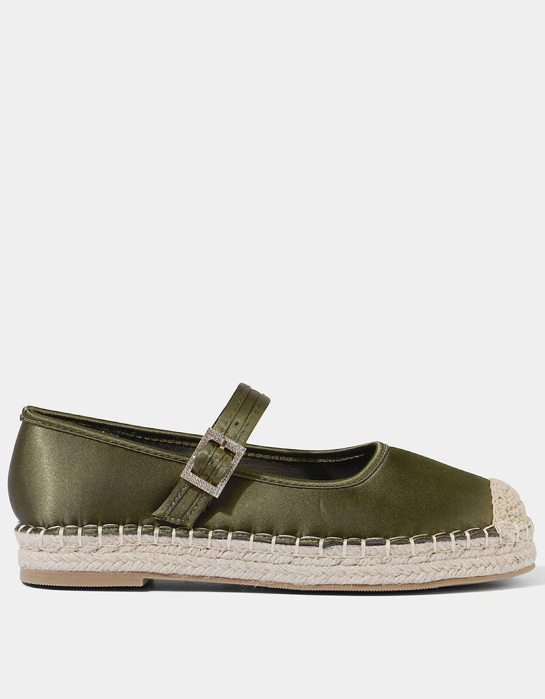 Selina Satin Espadrille Shoes - Dark Green, 2 of 1