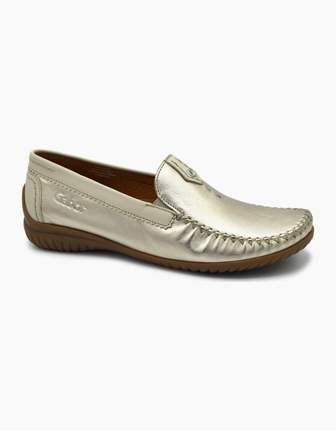 Gabor Women's CALIFORNIA 66.090 LADIES MOCCASIN - Silver - Size: 4.5/G