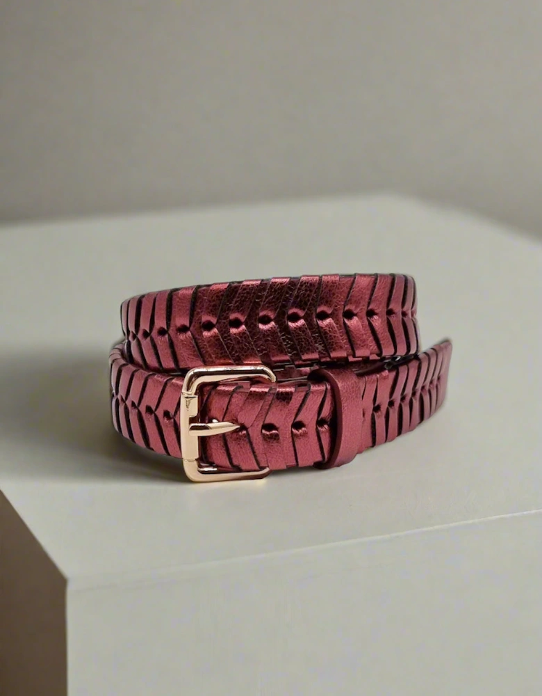 BRADLEY WOVEN BELT IN PINK