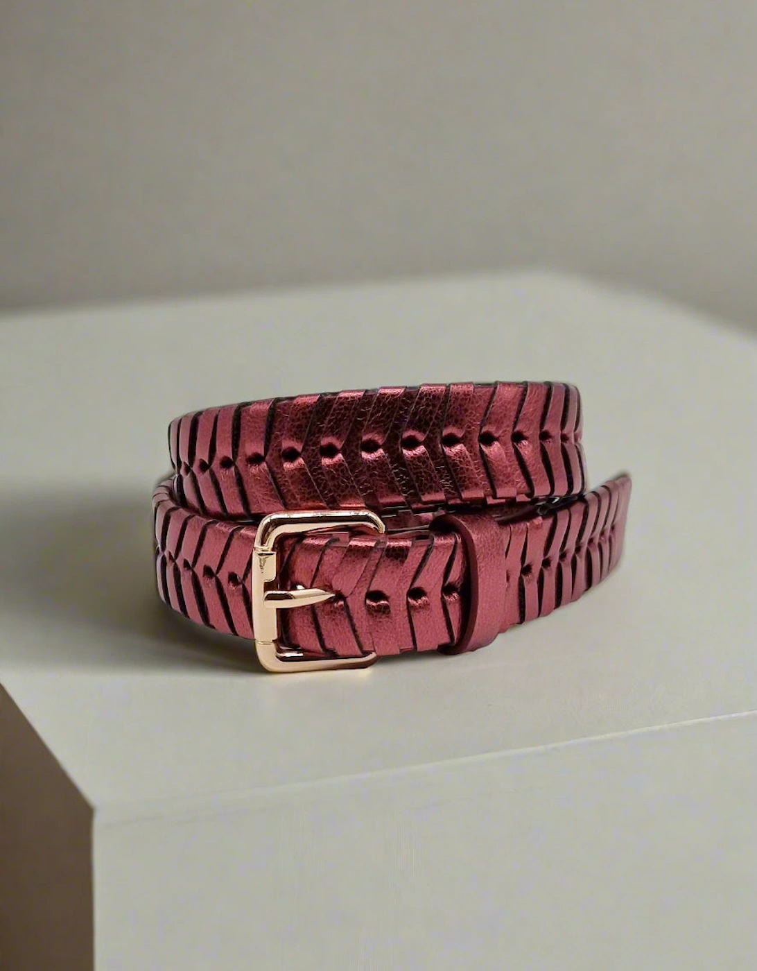 BRADLEY WOVEN BELT IN PINK, 4 of 3