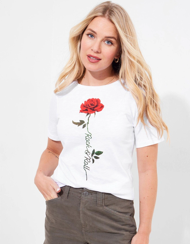 Rocker Rose Graphic Tee - White