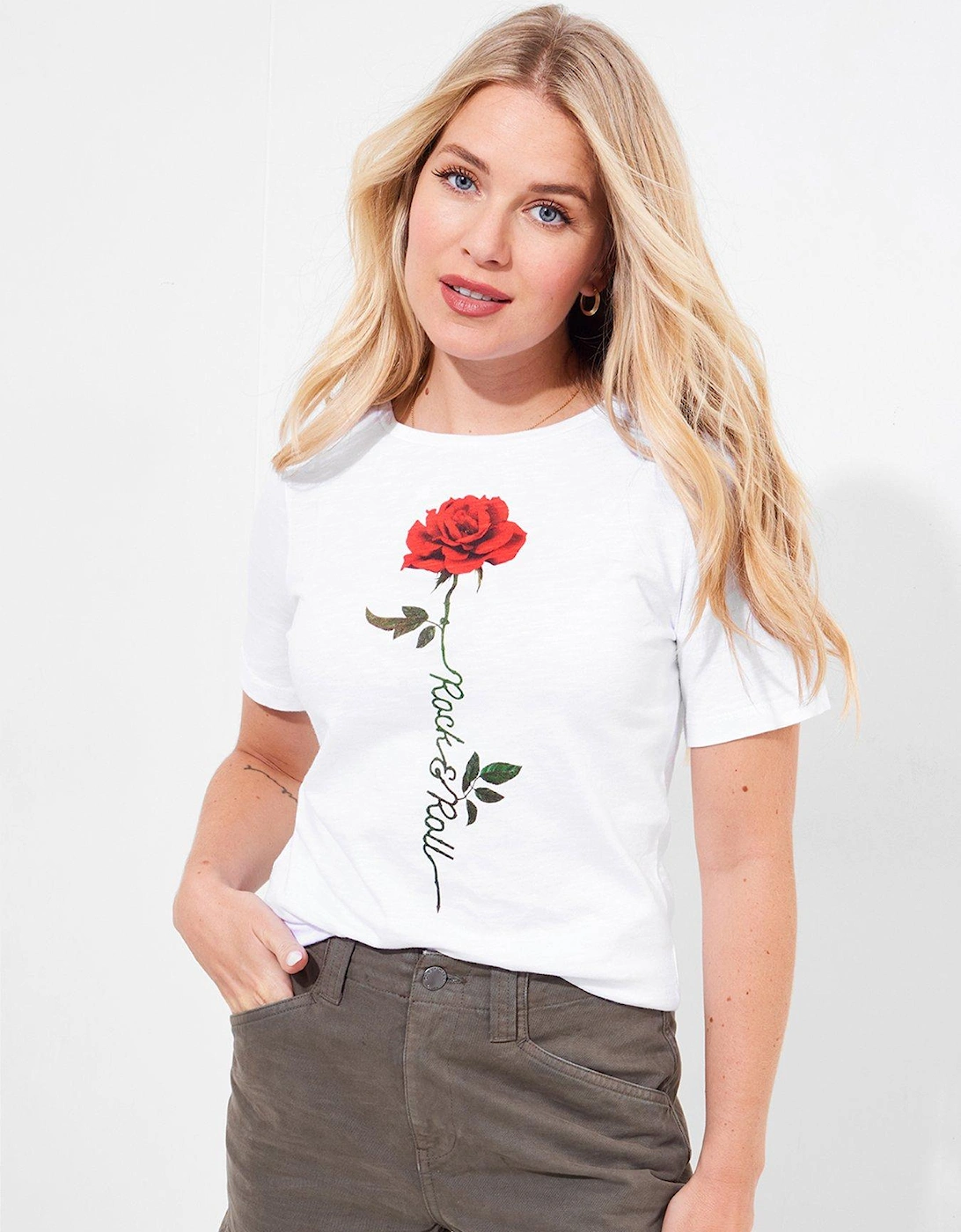 Rocker Rose Graphic Tee - White, 2 of 1