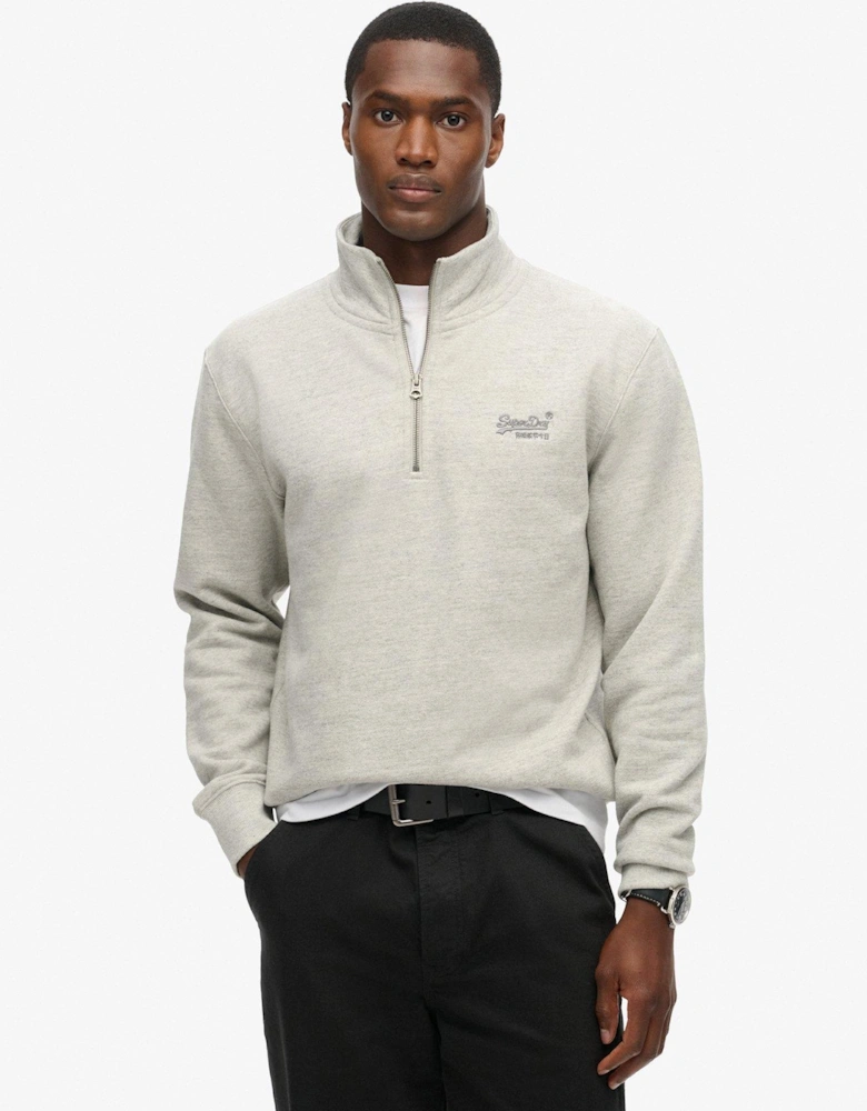 Essential Logo Half Zip Sweat - Grey