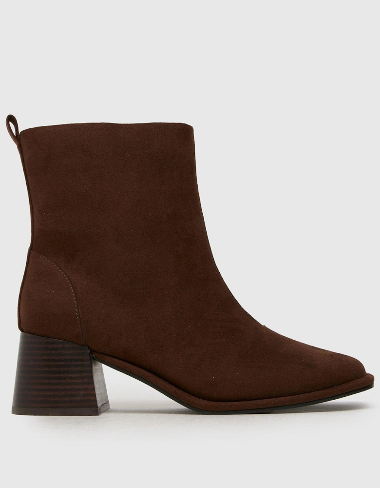 Wide Fit Bowie Black Heel Boots - Brown