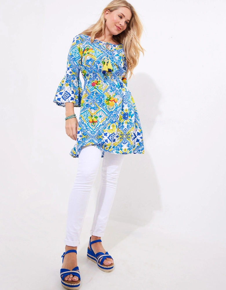 Sicily Dreams Tunic - Blue