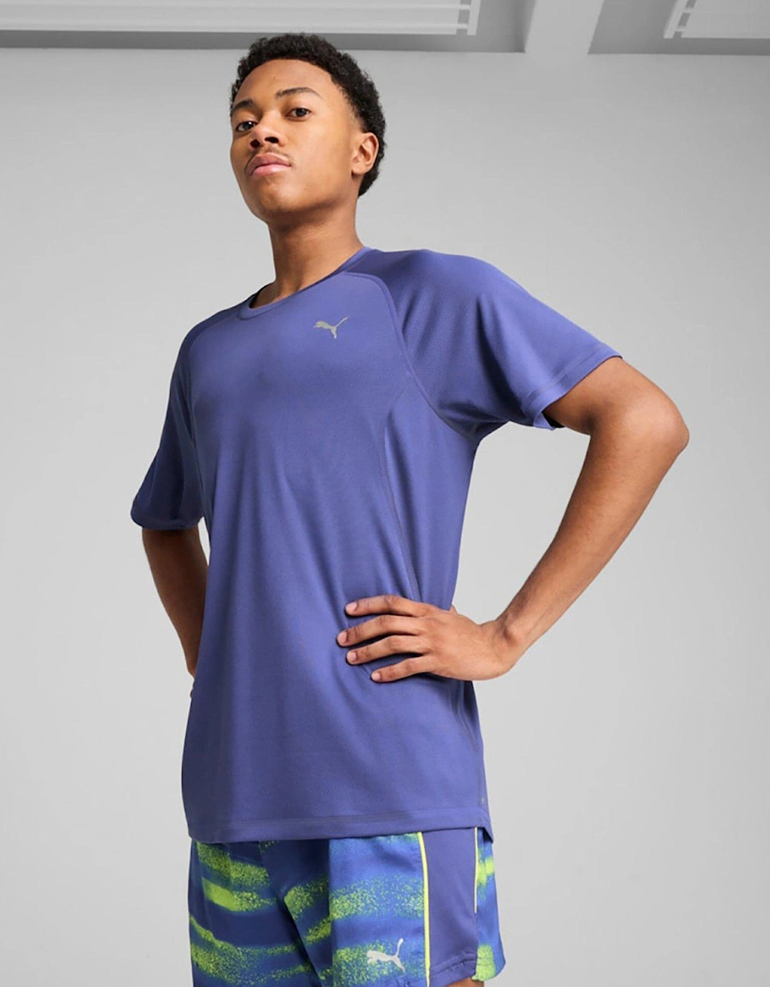 Mens Running Velocity T-Shirt - Blue, 4 of 3