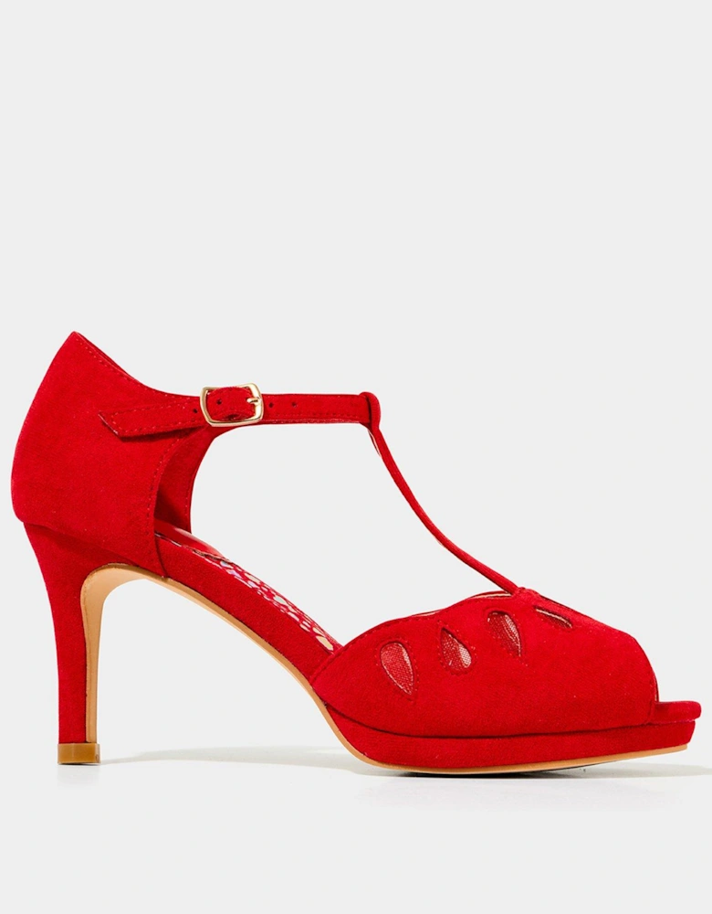 Rebel T Bar Shoes - Red