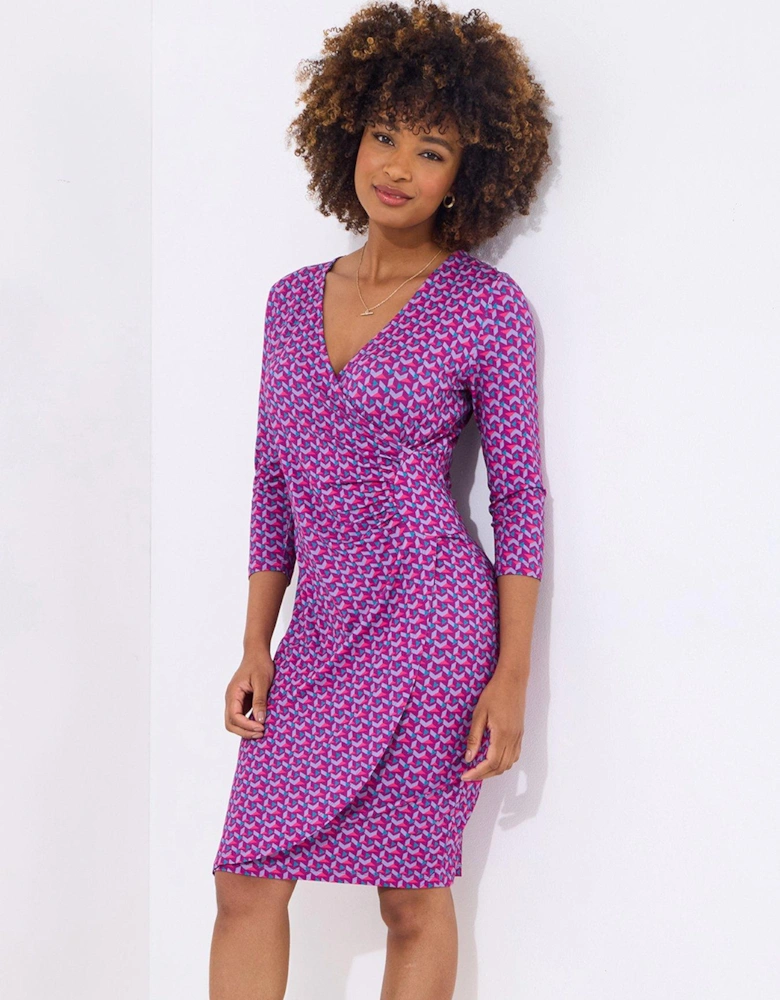 Gia Geo Print Jersey Dress - Pink