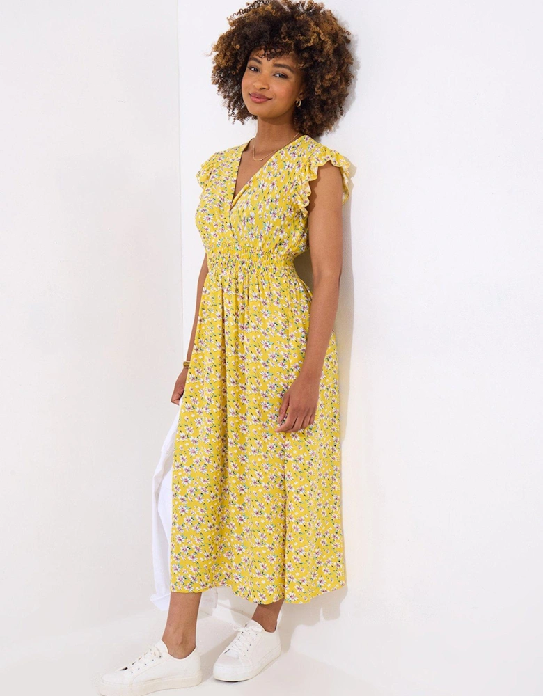 Sunshine Skies Ditsy Dress - Yellow